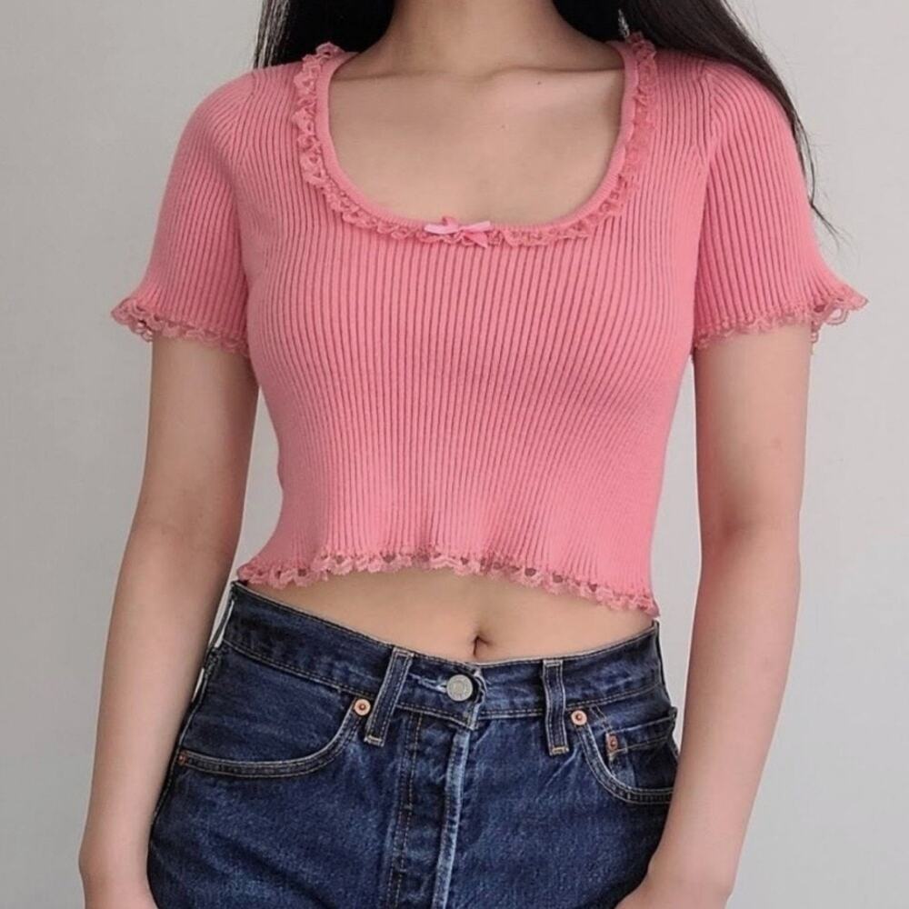 For Love & Lemons Calla Knit Top Size Medium